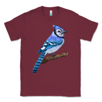 Burgundy Blue Jay Bird Classic Tee - LillyAllenDesigns