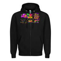 Black Mardi Gras afro gnomies Zipper Hoodie - BundleAndBundleShop