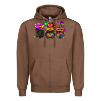Chestnut Mardi Gras afro gnomies Zipper Hoodie - BundleAndBundleShop