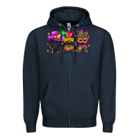 Navy Mardi Gras afro gnomies Zipper Hoodie - BundleAndBundleShop