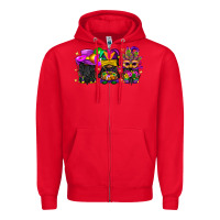Red Mardi Gras afro gnomies Zipper Hoodie - BundleAndBundleShop