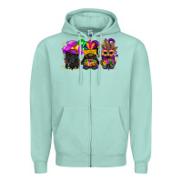 Seafoam Mardi Gras afro gnomies Zipper Hoodie - BundleAndBundleShop