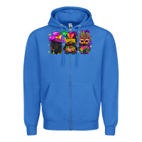 True Royal Mardi Gras afro gnomies Zipper Hoodie - BundleAndBundleShop