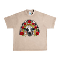 French Oak black and white baby cow floral rose rainbow Urban Heavy Tee - BarkalooDesign