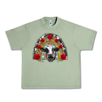Black And White Baby Cow Floral Rose Rainbow Urban Heavy Tee | Teevron