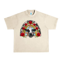Sandshell black and white baby cow floral rose rainbow Urban Heavy Tee - BarkalooDesign