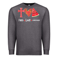 Charcoal Heather Faith Love Watermelon Premium Sweatshirt - Bettercallsaul