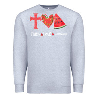 Heather Grey Faith Love Watermelon Premium Sweatshirt - Bettercallsaul