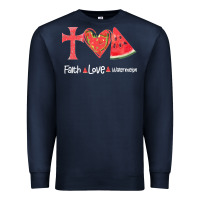 Navy Faith Love Watermelon Premium Sweatshirt - Bettercallsaul