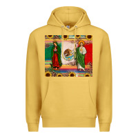 Antique Gold mexico flag our lady of guadalupe san judas sunflower Premium Hoodie - JahusDesignShop