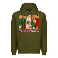 Army Green mexico flag our lady of guadalupe san judas sunflower Premium Hoodie - JahusDesignShop
