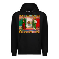 Black mexico flag our lady of guadalupe san judas sunflower Premium Hoodie - JahusDesignShop