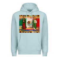 Blue Mist mexico flag our lady of guadalupe san judas sunflower Premium Hoodie - JahusDesignShop