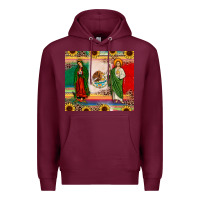 Burgundy mexico flag our lady of guadalupe san judas sunflower Premium Hoodie - JahusDesignShop