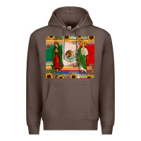 Coffee mexico flag our lady of guadalupe san judas sunflower Premium Hoodie - JahusDesignShop
