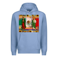 Colony Blue mexico flag our lady of guadalupe san judas sunflower Premium Hoodie - JahusDesignShop