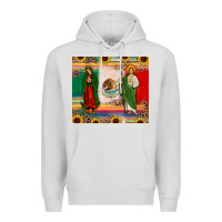 Dove Grey mexico flag our lady of guadalupe san judas sunflower Premium Hoodie - JahusDesignShop