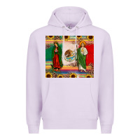 Lilac mexico flag our lady of guadalupe san judas sunflower Premium Hoodie - JahusDesignShop