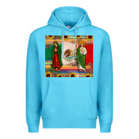 Ocean Blue mexico flag our lady of guadalupe san judas sunflower Premium Hoodie - JahusDesignShop
