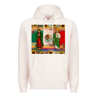 Pale Pink mexico flag our lady of guadalupe san judas sunflower Premium Hoodie - JahusDesignShop