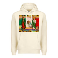 Sandshell mexico flag our lady of guadalupe san judas sunflower Premium Hoodie - JahusDesignShop