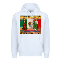 White mexico flag our lady of guadalupe san judas sunflower Premium Hoodie - JahusDesignShop