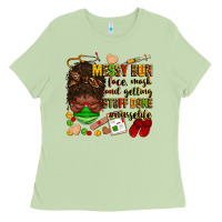 Matcha messy bun face mask & getting stuff done  #nurselife Ladies Tee - Zillion Design Studio