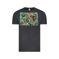 Vintage Black cactus cowboy hat background Vintage Tee - AdoDesignShop
