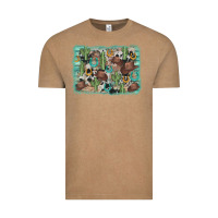 Vintage Coffee cactus cowboy hat background Vintage Tee - AdoDesignShop