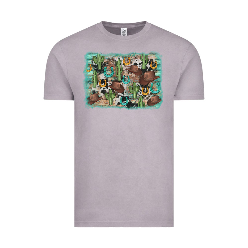 Cactus Cowboy Hat Background Vintage Tee by AdoDesignShop | Teevron