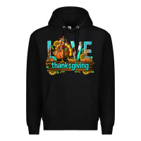 Black Love Thanksgiving with Turkey Premium Hoodie - texasbilliewilder