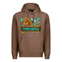 Chestnut Love Thanksgiving with Turkey Premium Hoodie - texasbilliewilder