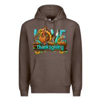 Coffee Love Thanksgiving with Turkey Premium Hoodie - texasbilliewilder