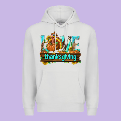 Love Thanksgiving With Turkey Premium Hoodie Designed By Texasbilliewilder