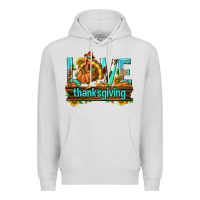 Dove Grey Love Thanksgiving with Turkey Premium Hoodie - texasbilliewilder