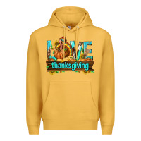 Mustard Love Thanksgiving with Turkey Premium Hoodie - texasbilliewilder
