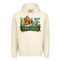 Sandshell Love Thanksgiving with Turkey Premium Hoodie - texasbilliewilder