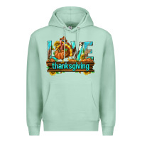 Seafoam Love Thanksgiving with Turkey Premium Hoodie - texasbilliewilder