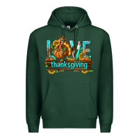 Sports Green Love Thanksgiving with Turkey Premium Hoodie - texasbilliewilder