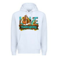 White Love Thanksgiving with Turkey Premium Hoodie - texasbilliewilder