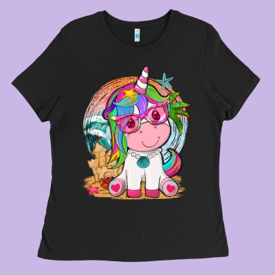 Summer Unicorn Tbw Ladies Tee Designed By Texasbilliewilder