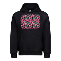 Black pink glitter leopard with heart background Urban Hoodie - OliviaCreatesArt