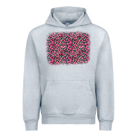 Heather Grey pink glitter leopard with heart background Urban Hoodie - OliviaCreatesArt