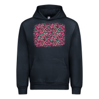 Navy pink glitter leopard with heart background Urban Hoodie - OliviaCreatesArt