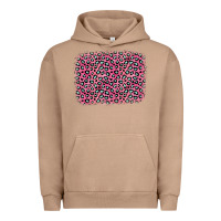 Pigment Burro pink glitter leopard with heart background Urban Hoodie - OliviaCreatesArt