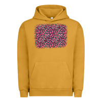 Pigment Peanut Butter pink glitter leopard with heart background Urban Hoodie - OliviaCreatesArt