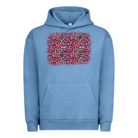 Pigment Pebble Blue pink glitter leopard with heart background Urban Hoodie - OliviaCreatesArt