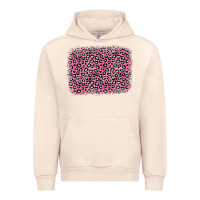 Sandshell pink glitter leopard with heart background Urban Hoodie - OliviaCreatesArt