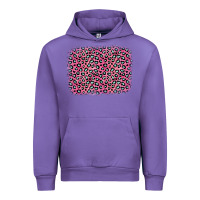 Tulip pink glitter leopard with heart background Urban Hoodie - OliviaCreatesArt