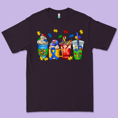 Autism Coffee Cup Premium Tee Designed By Adodesignshop